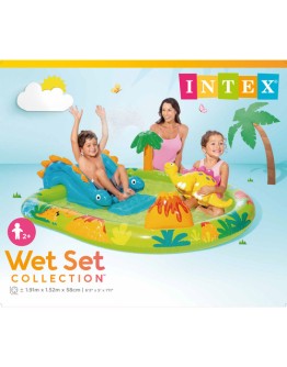 Водна площадка за деца Little Dino 191 x 152 x 58 см с пързалка и пръскачка Intex